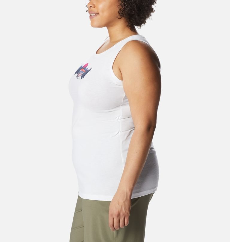 Women's Columbia Bluff Mesa Tanks White | Plus Size CA-U1A38